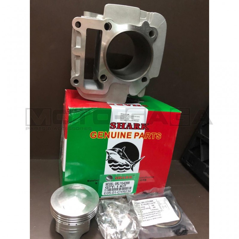 Shark Racing 62mm (163cc) Big Bore Cylinder Kit Yamaha TTR110 /Crypton/Jupiter/Spark T110