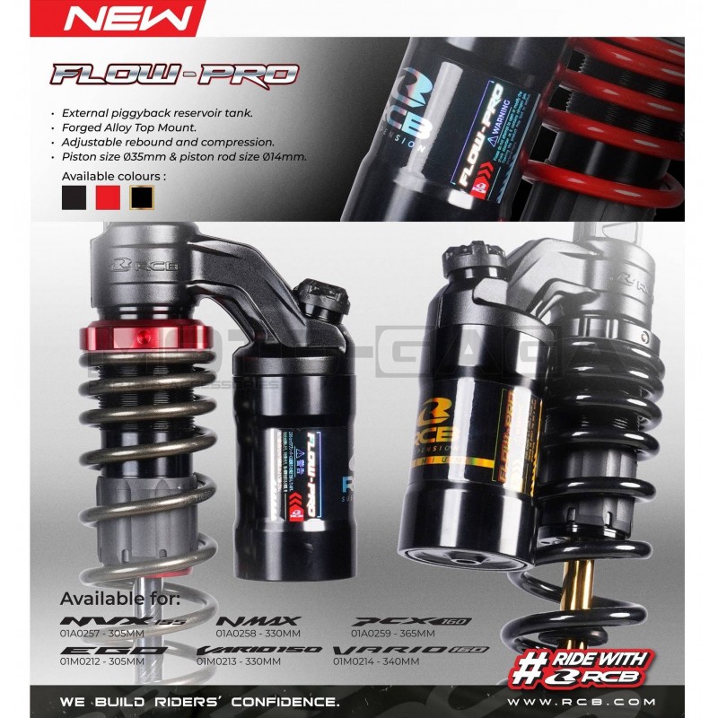 Racing Boy Flow Pro Dual Shock Absorbers (395mm) - Honda ADV 150/160